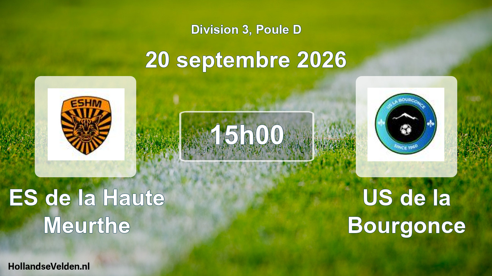 Match programmé: ES de la Haute Meurthe - US de la Bourgonce (20 septembre 2026)