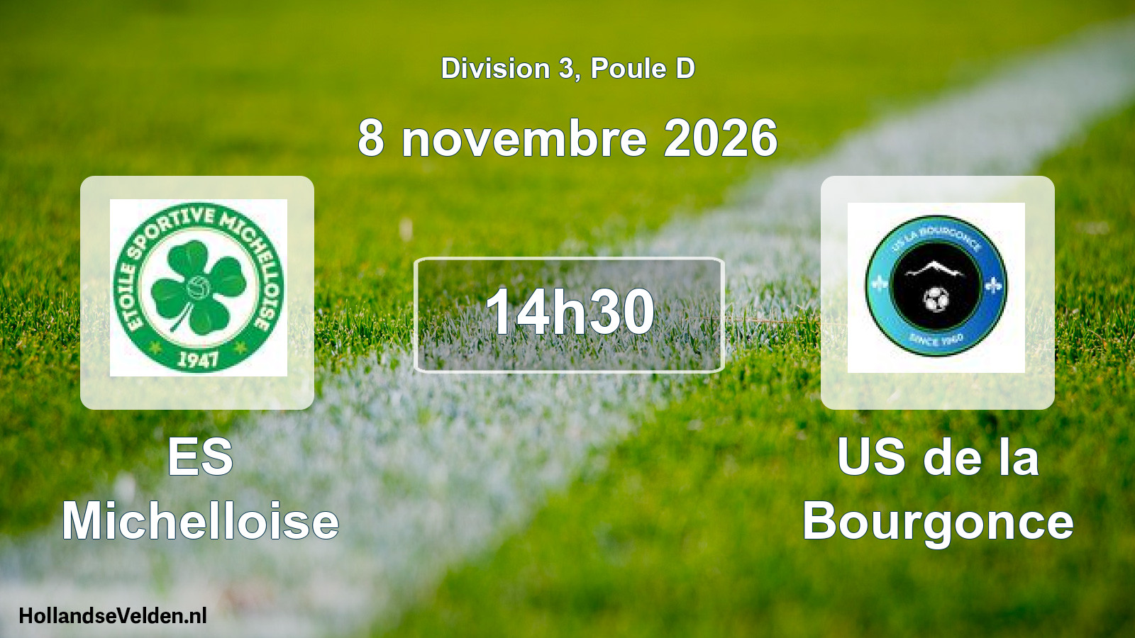 Match programmé: ES Michelloise - US de la Bourgonce (8 novembre 2026)