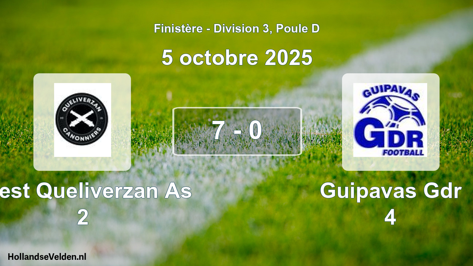 Total number of matches played: Brest Queliverzan As 2 - Guipavas Gdr 4 7 - 0 (5 October 2025)