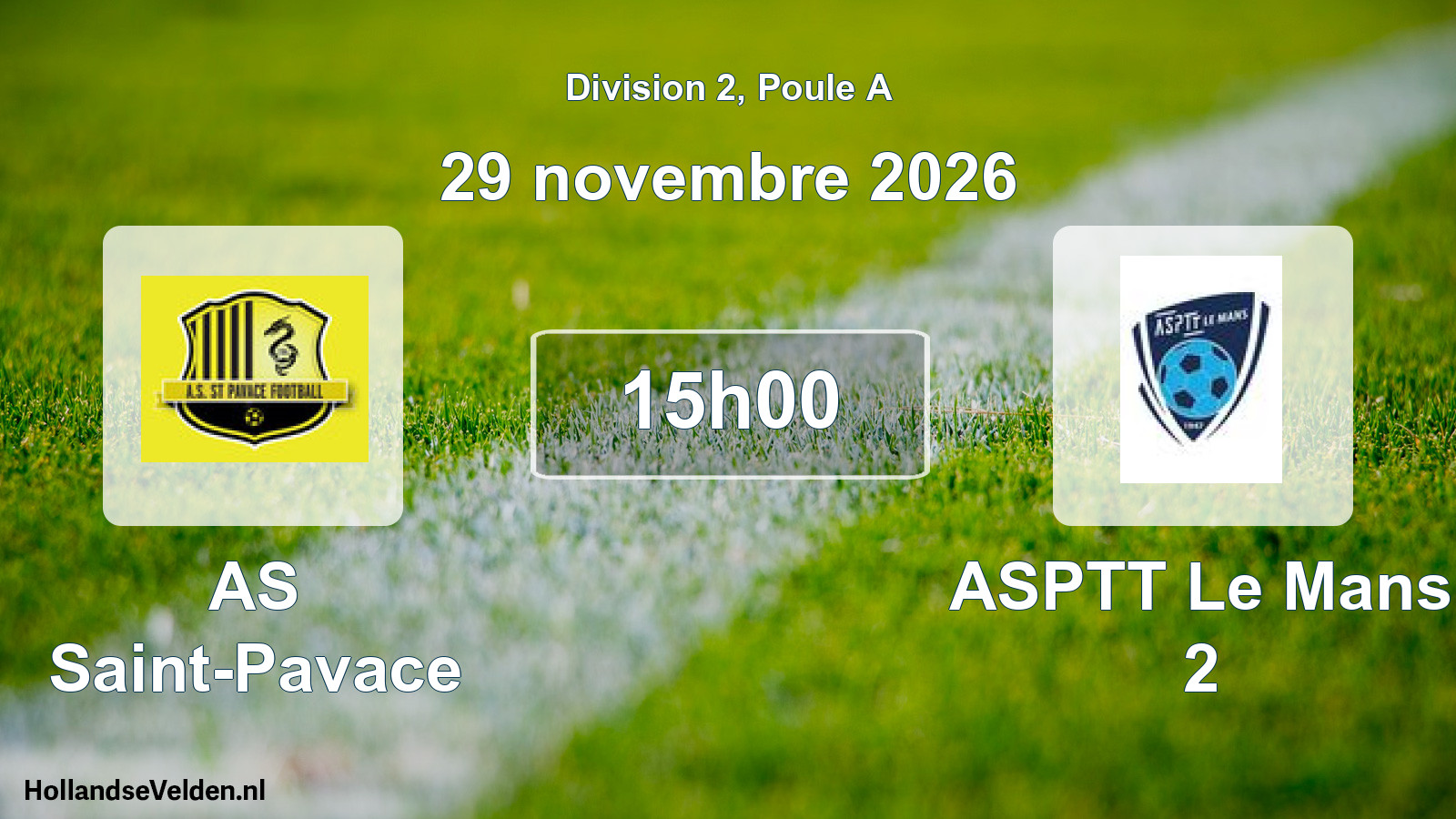 Scheduled Match: AS Saint-Pavace - ASPTT Le Mans 2 (29 November 2026)
