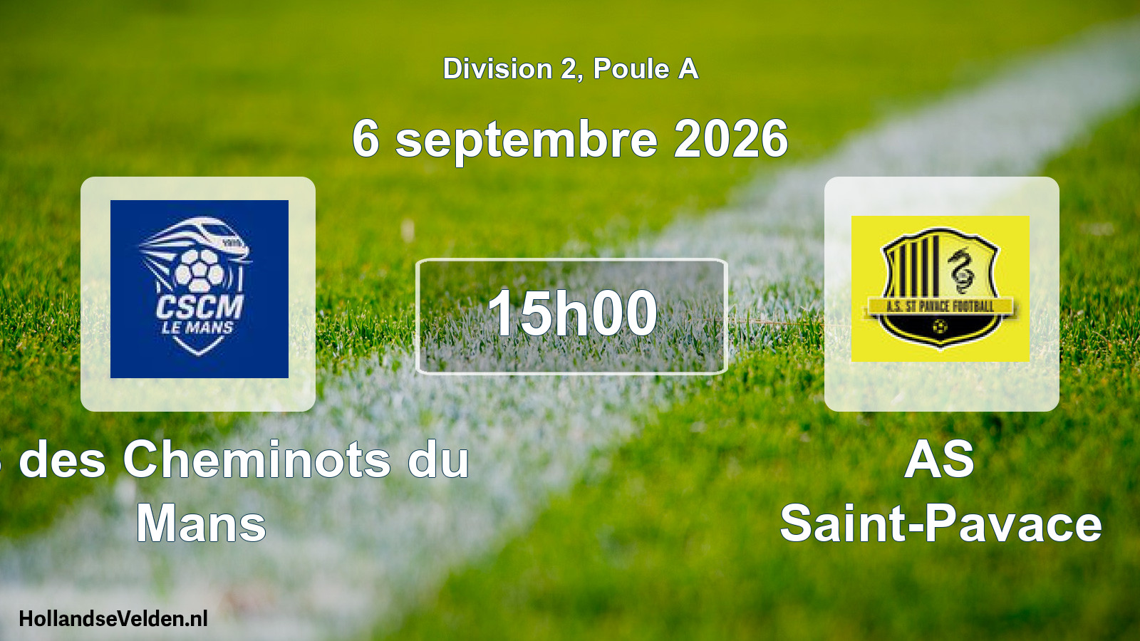 Scheduled Match: CS des Cheminots du Mans - AS Saint-Pavace (6 September 2026)