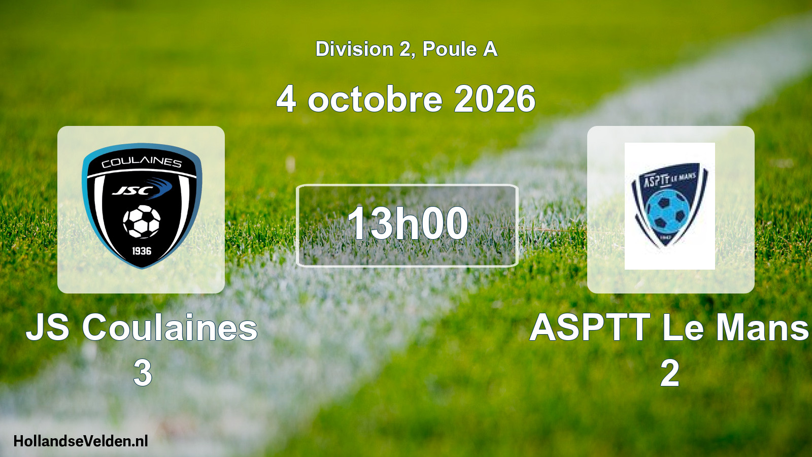 Scheduled Match: JS Coulaines 3 - ASPTT Le Mans 2 (4 October 2026)