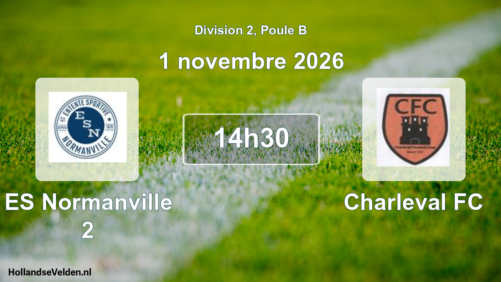 Match programmé: ES Normanville 2 - Charleval FC (1 novembre 2026)