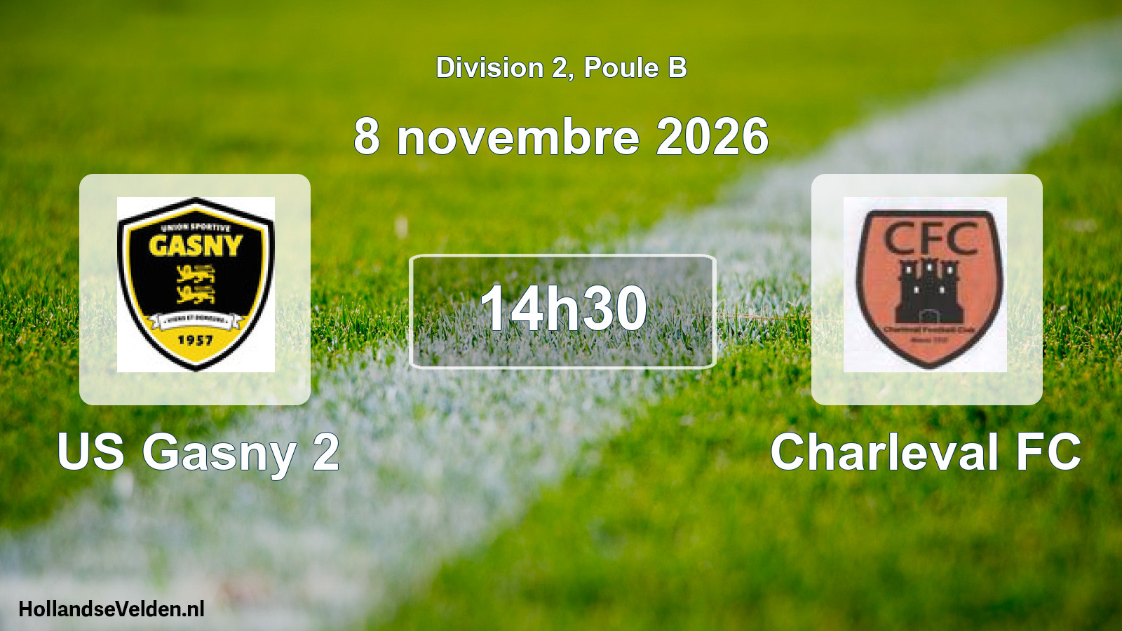 Match programmé: US Gasny 2 - Charleval FC (8 novembre 2026)