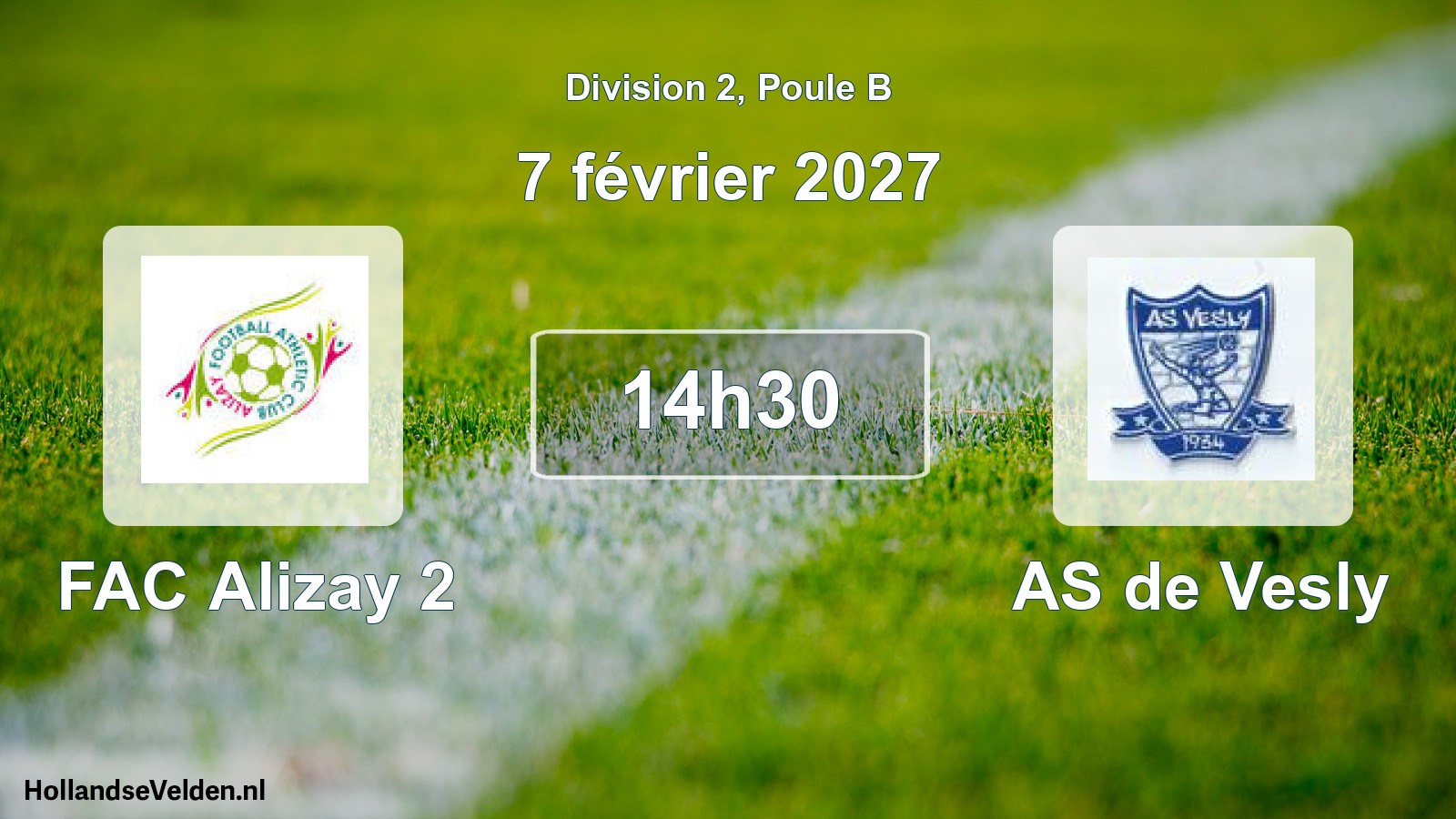 Match programmé: FAC Alizay 2 - AS de Vesly (7 février 2027)