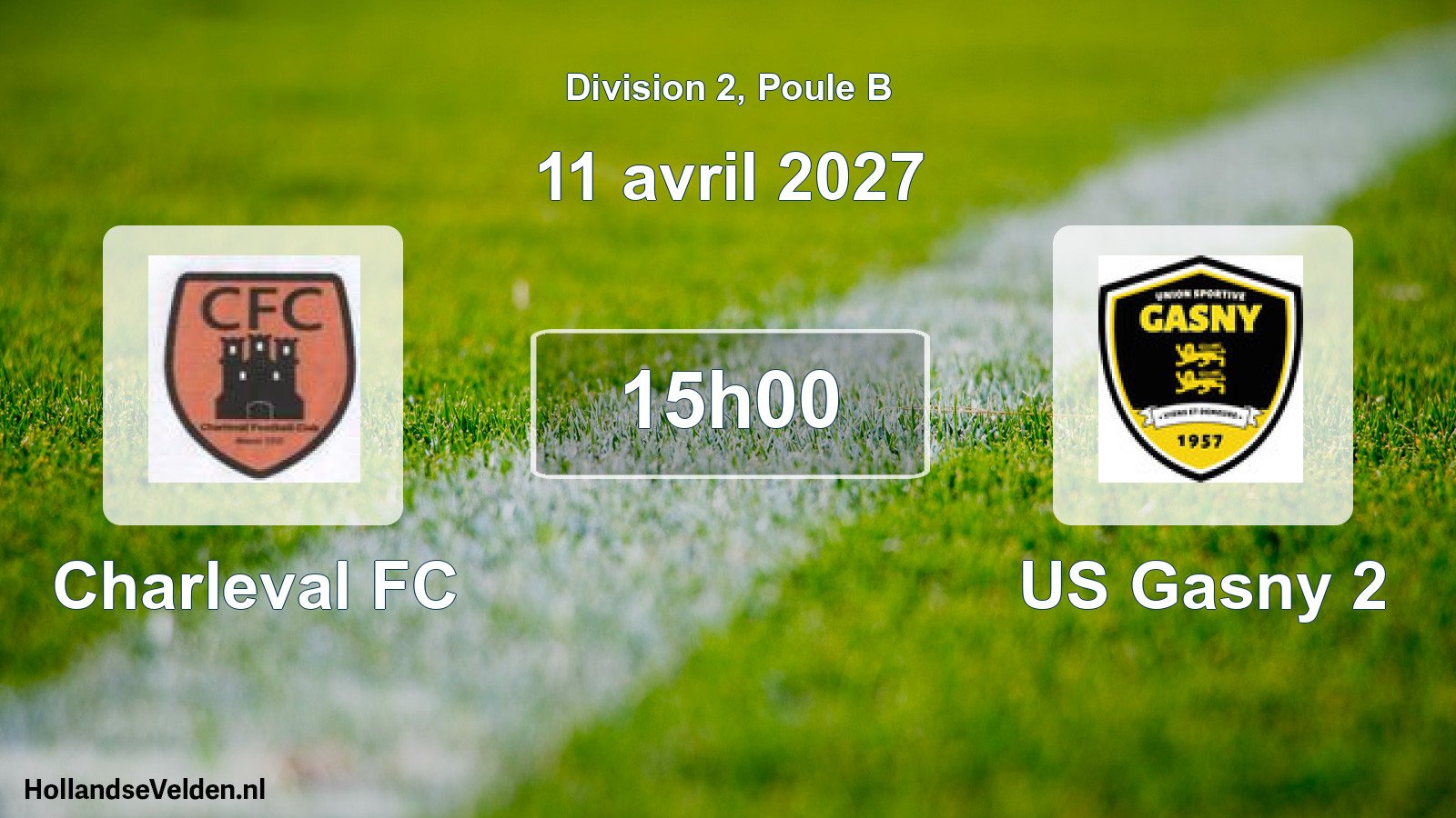 Match programmé: Charleval FC - US Gasny 2 (11 avril 2027)