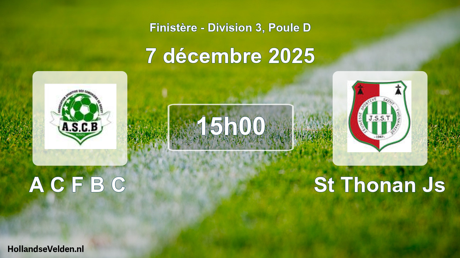 Geplande wedstrijd: A C F B C - St Thonan Js (7 décembre 2025)