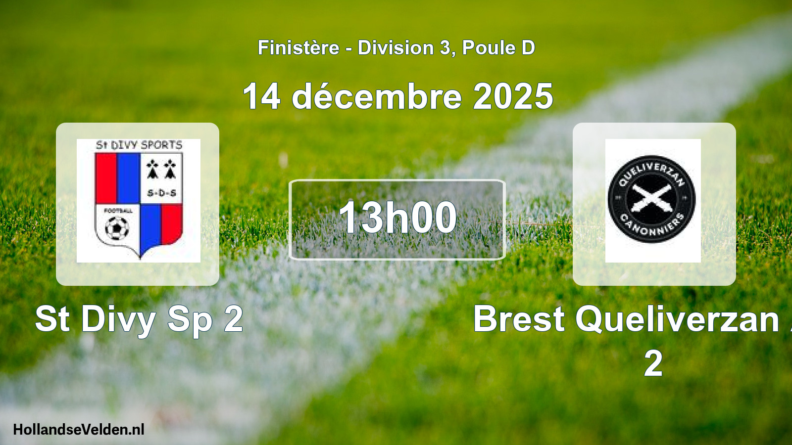 Geplande wedstrijd: St Divy Sp 2 - Brest Queliverzan As 2 (14 décembre 2025)