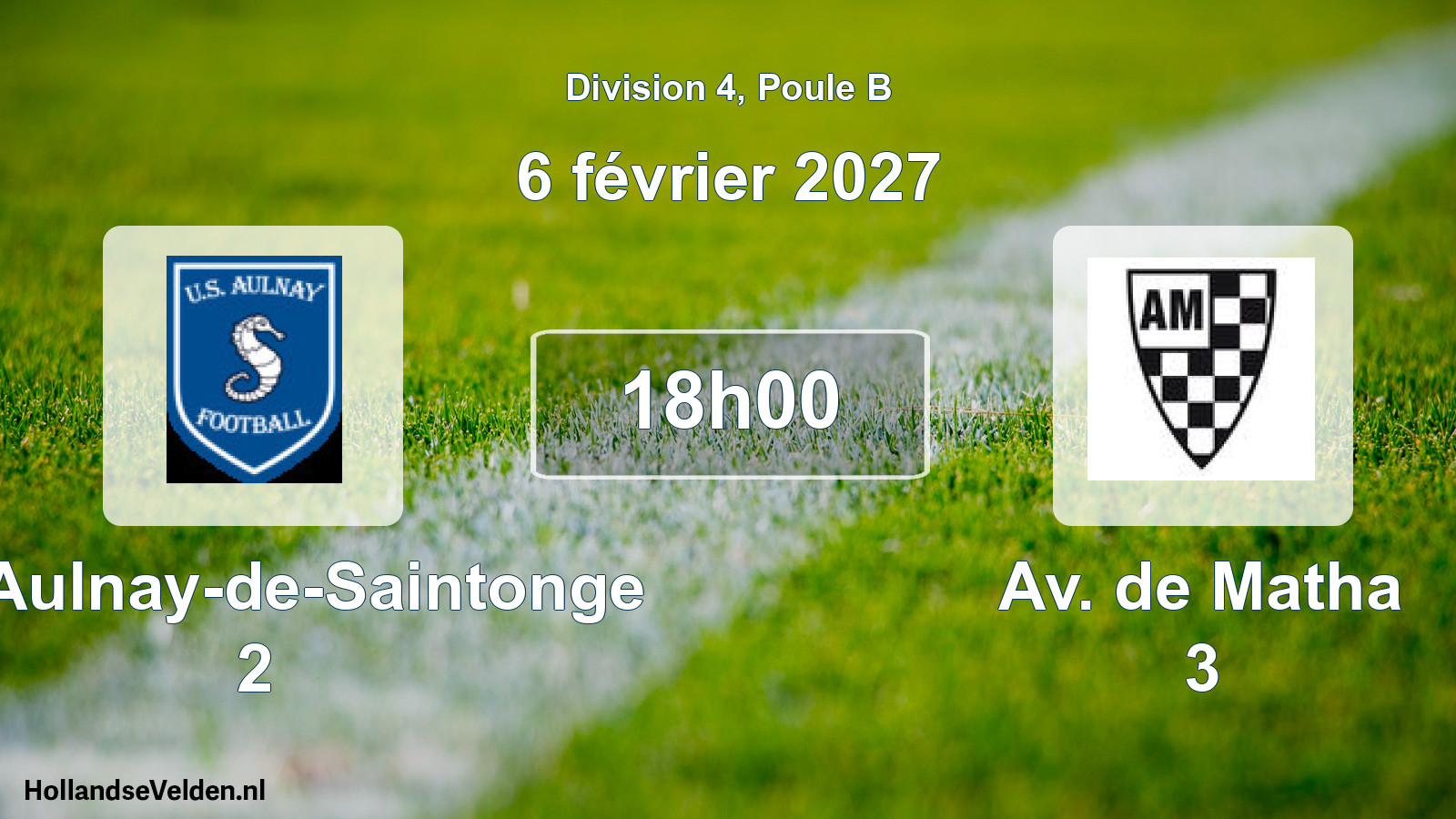 Scheduled Match: US Aulnay-de-Saintonge 2 - Av. de Matha 3 (6 February 2027)
