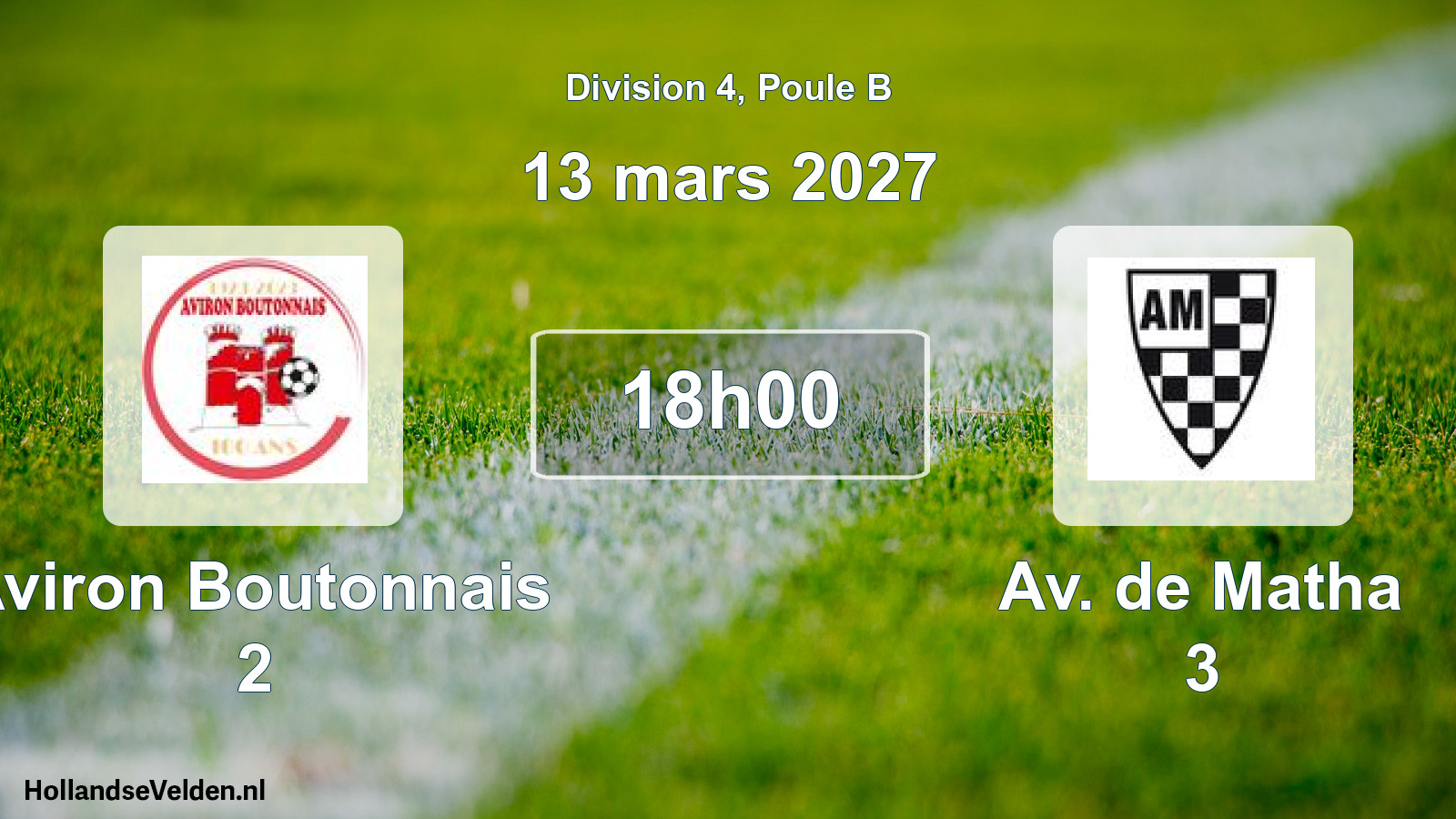 Scheduled Match: Aviron Boutonnais 2 - Av. de Matha 3 (13 March 2027)