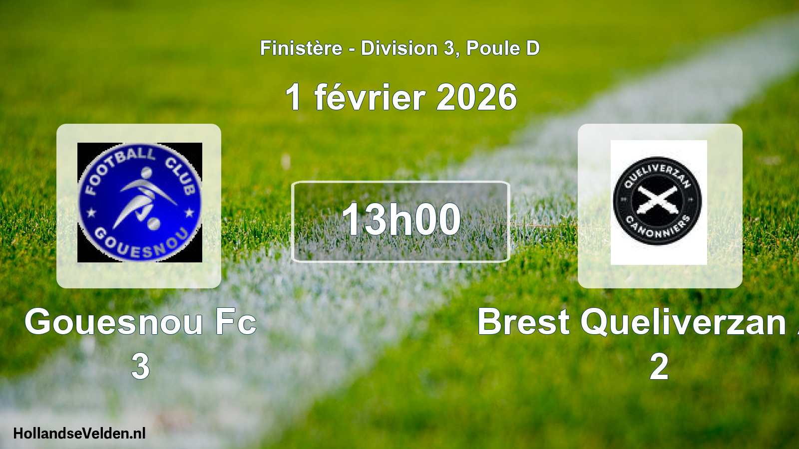 Scheduled Match: Gouesnou Fc 3 - Brest Queliverzan As 2 (1 February 2026)