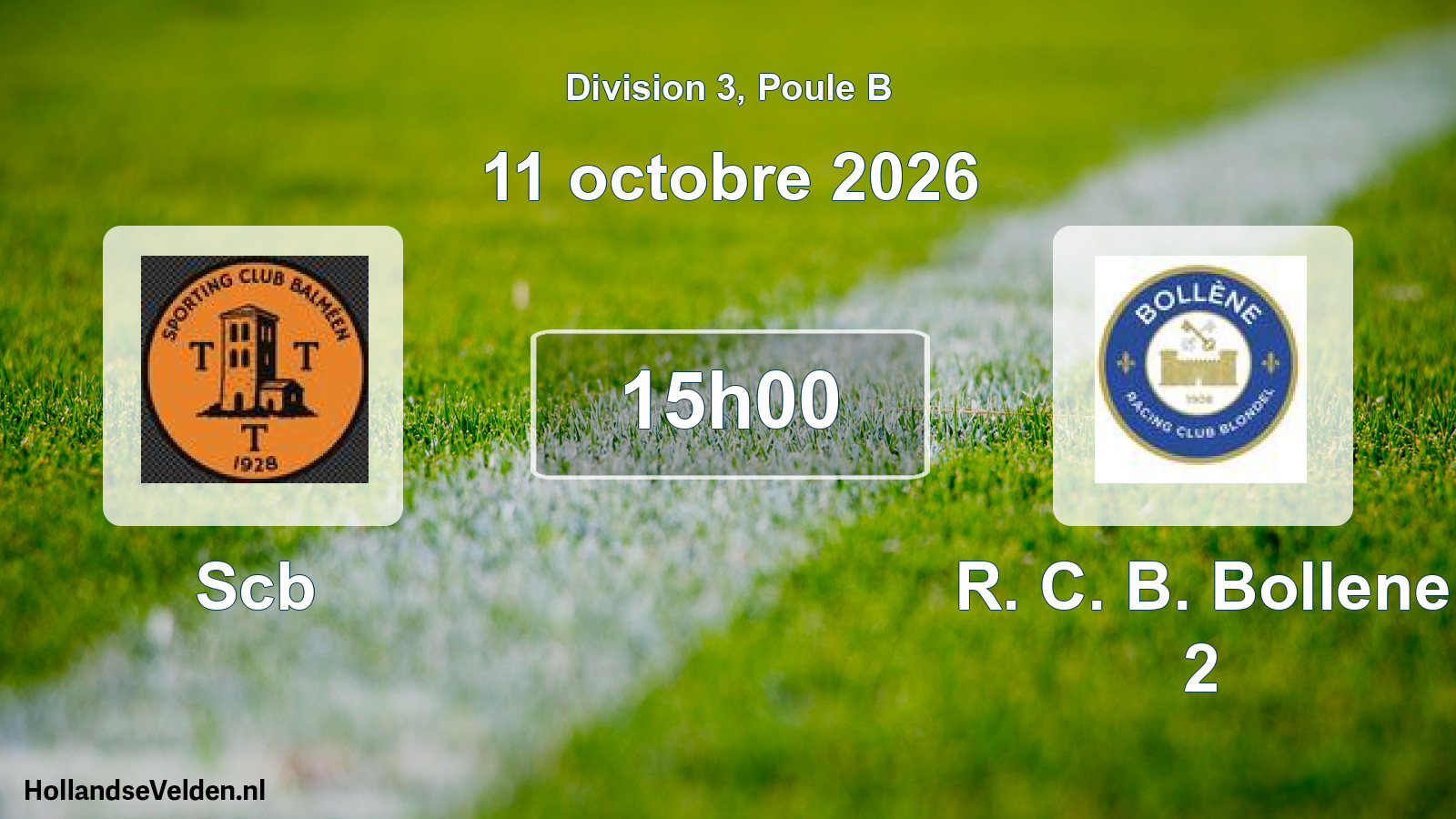 Match programmé: Scb - R. C. B. Bollene 2 (11 octobre 2026)