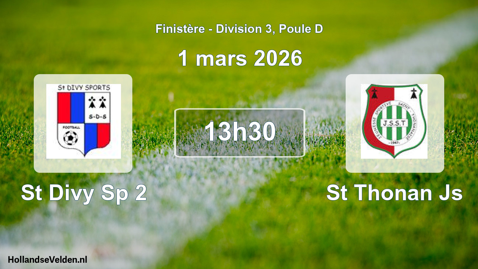 Geplande wedstrijd: St Divy Sp 2 - St Thonan Js (1 mars 2026)