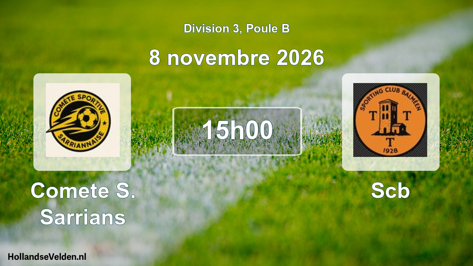 Geplande wedstrijd: Comete S. Sarrians - Scb (8 november 2026)