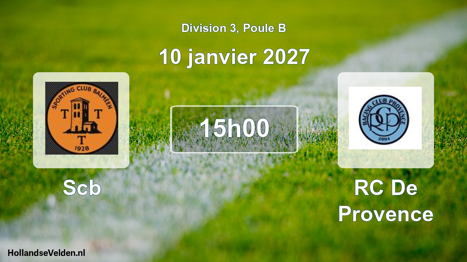 Geplande wedstrijd: Scb - RC De Provence (10 januari 2027)