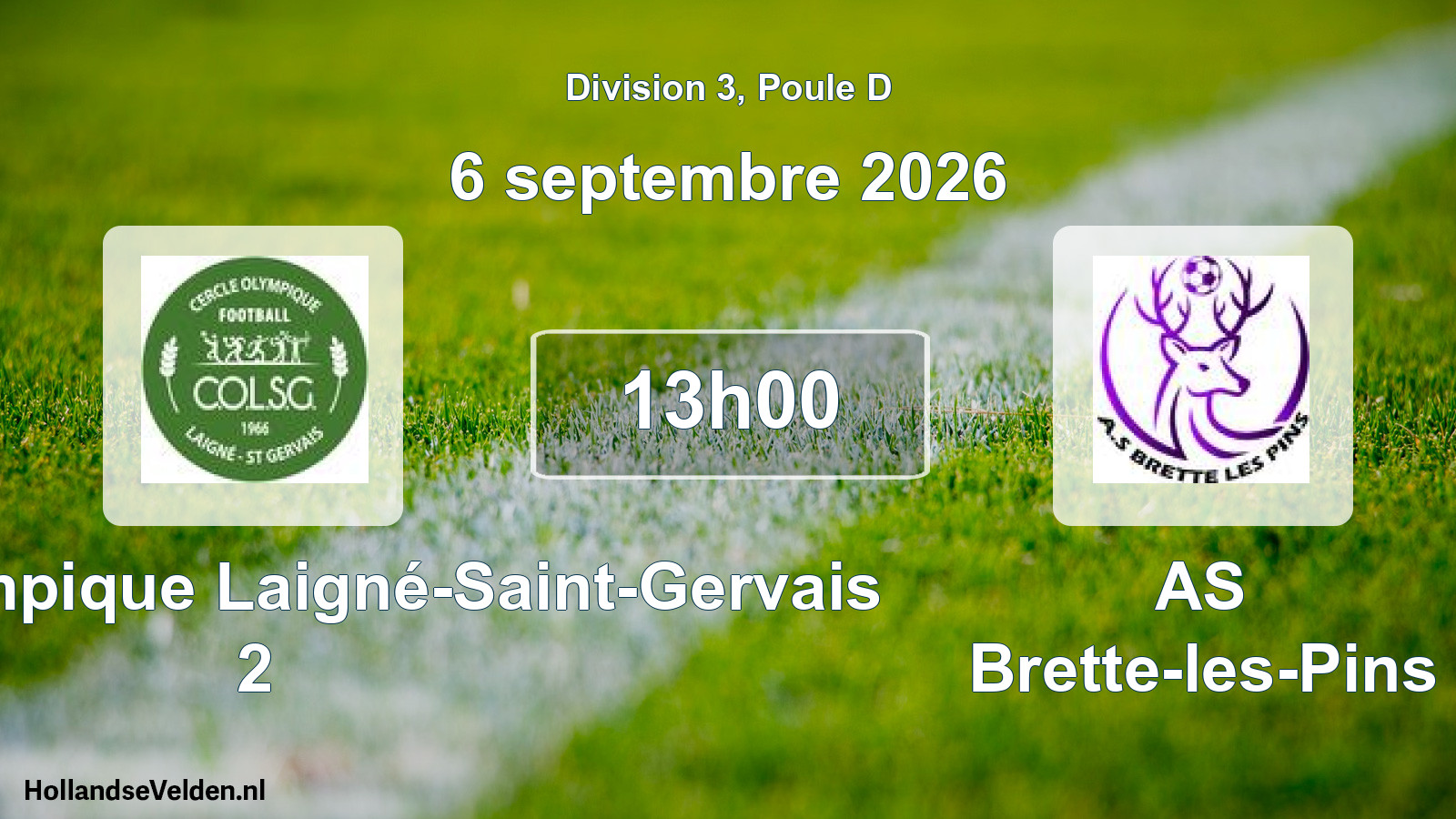 Scheduled Match: Cercle Olympique Laigné-Saint-Gervais 2 - AS Brette-les-Pins (6 September 2026)