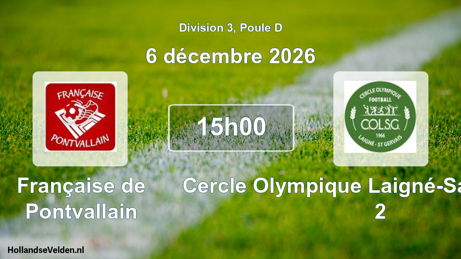 Scheduled Match: Française de Pontvallain - Cercle Olympique Laigné-Saint-Gervais 2 (6 December 2026)