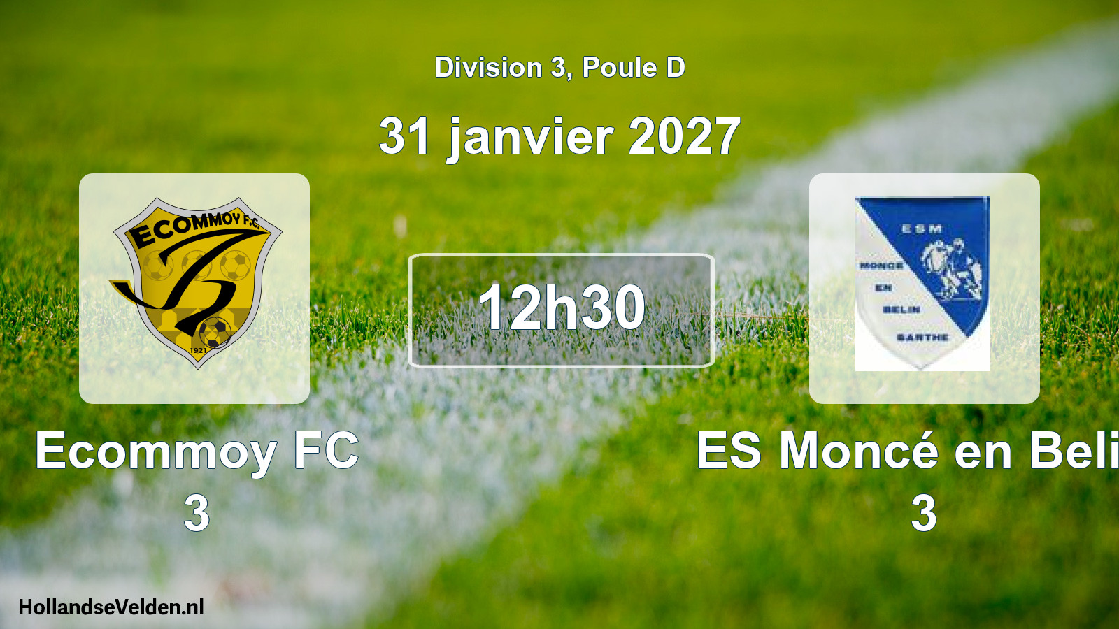 Match programmé: Ecommoy FC 3 - ES Moncé en Belin 3 (31 janvier 2027)