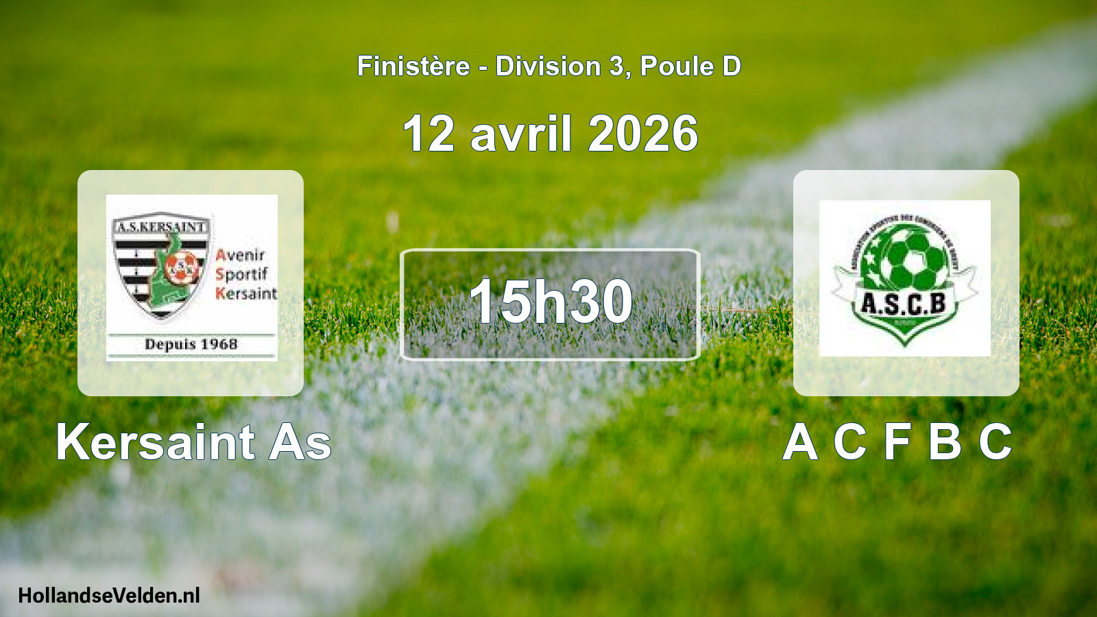 Geplande wedstrijd: Kersaint As - A C F B C (12 avril 2026)