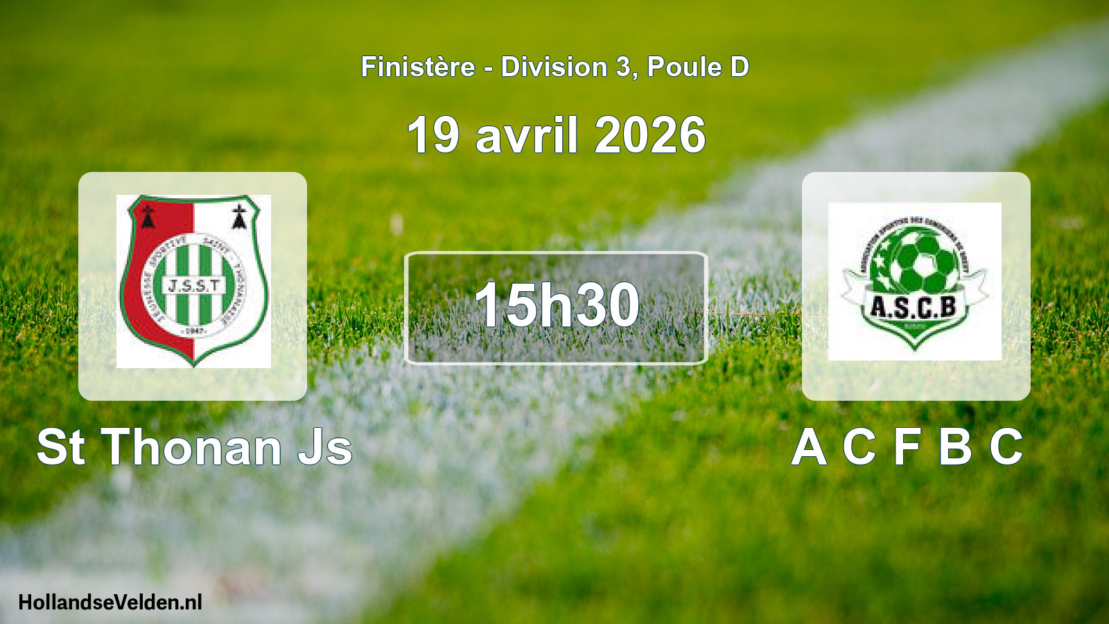 Geplande wedstrijd: St Thonan Js - A C F B C (19 april 2026)