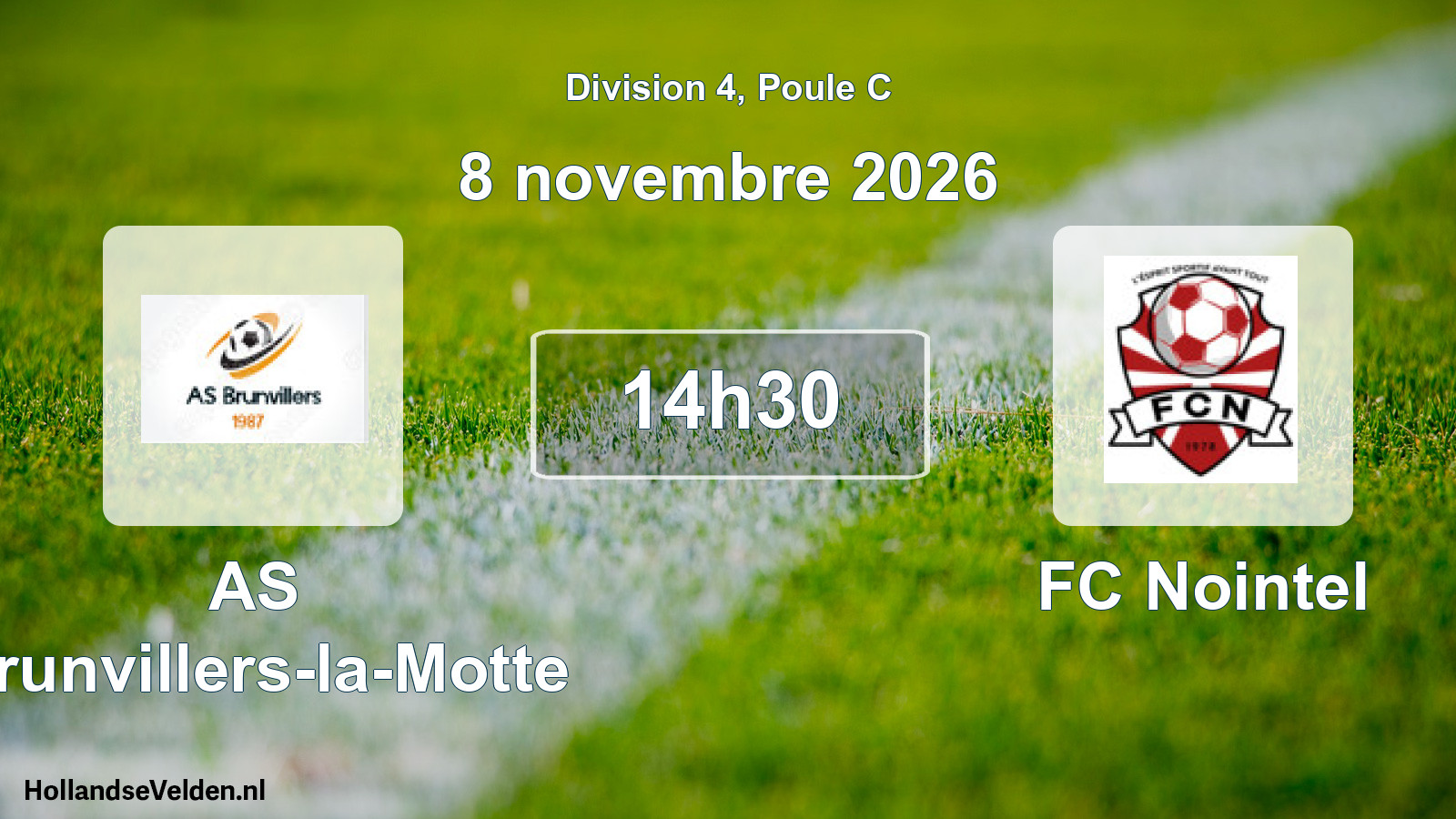 Match programmé: AS Brunvillers-la-Motte - FC Nointel (8 novembre 2026)