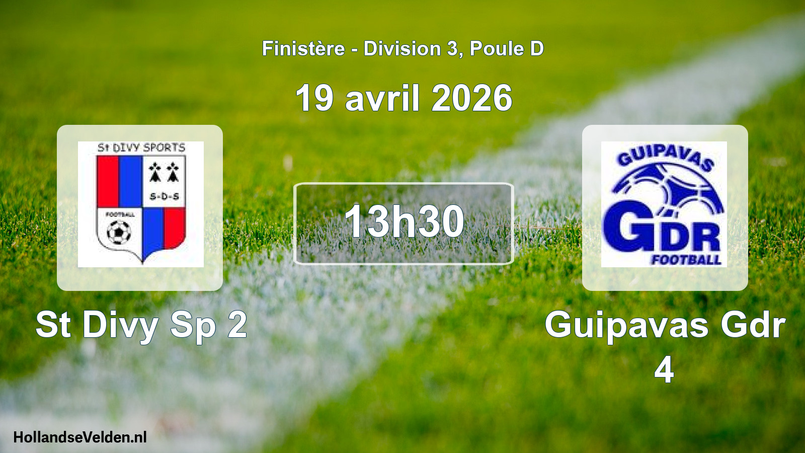 Geplande wedstrijd: St Divy Sp 2 - Guipavas Gdr 4 (19 avril 2026)