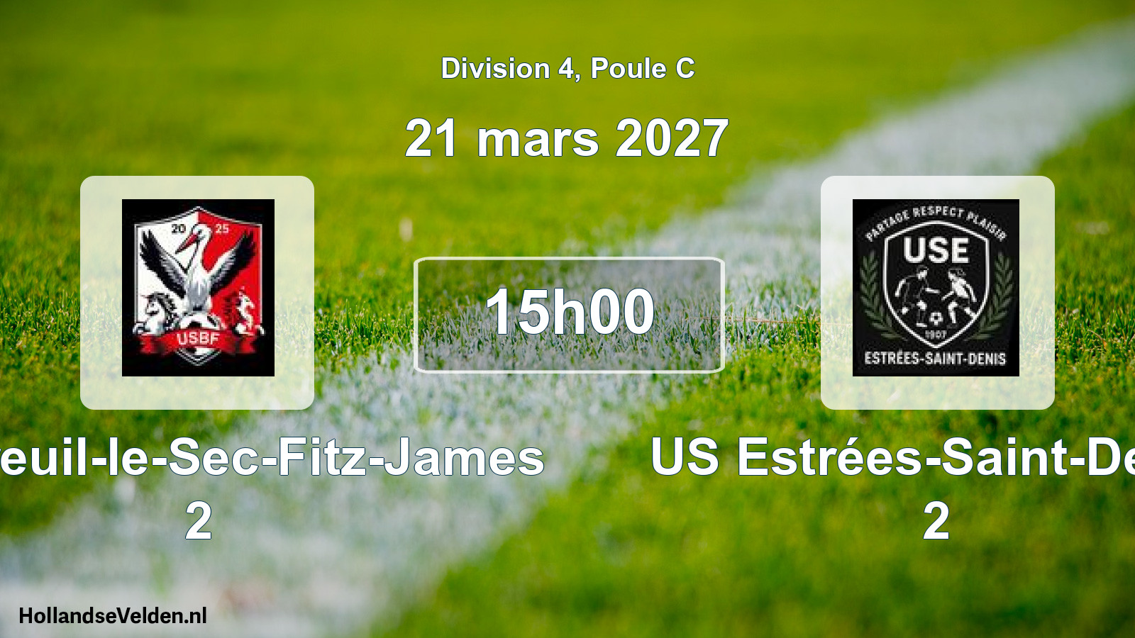 Match programmé: US Breuil-le-Sec-Fitz-James 2 - US Estrées-Saint-Denis 2 (21 mars 2027)