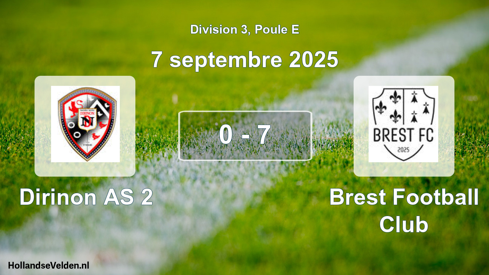 Gespeelde wedstrijd: Dirinon AS 2 - Brest Football Club 0 - 7 (7 september 2025)