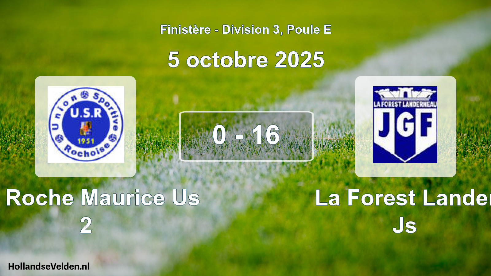 Total number of matches played: La Roche Maurice Us 2 - La Forest Lander Js 0 - 16 (5 October 2025)