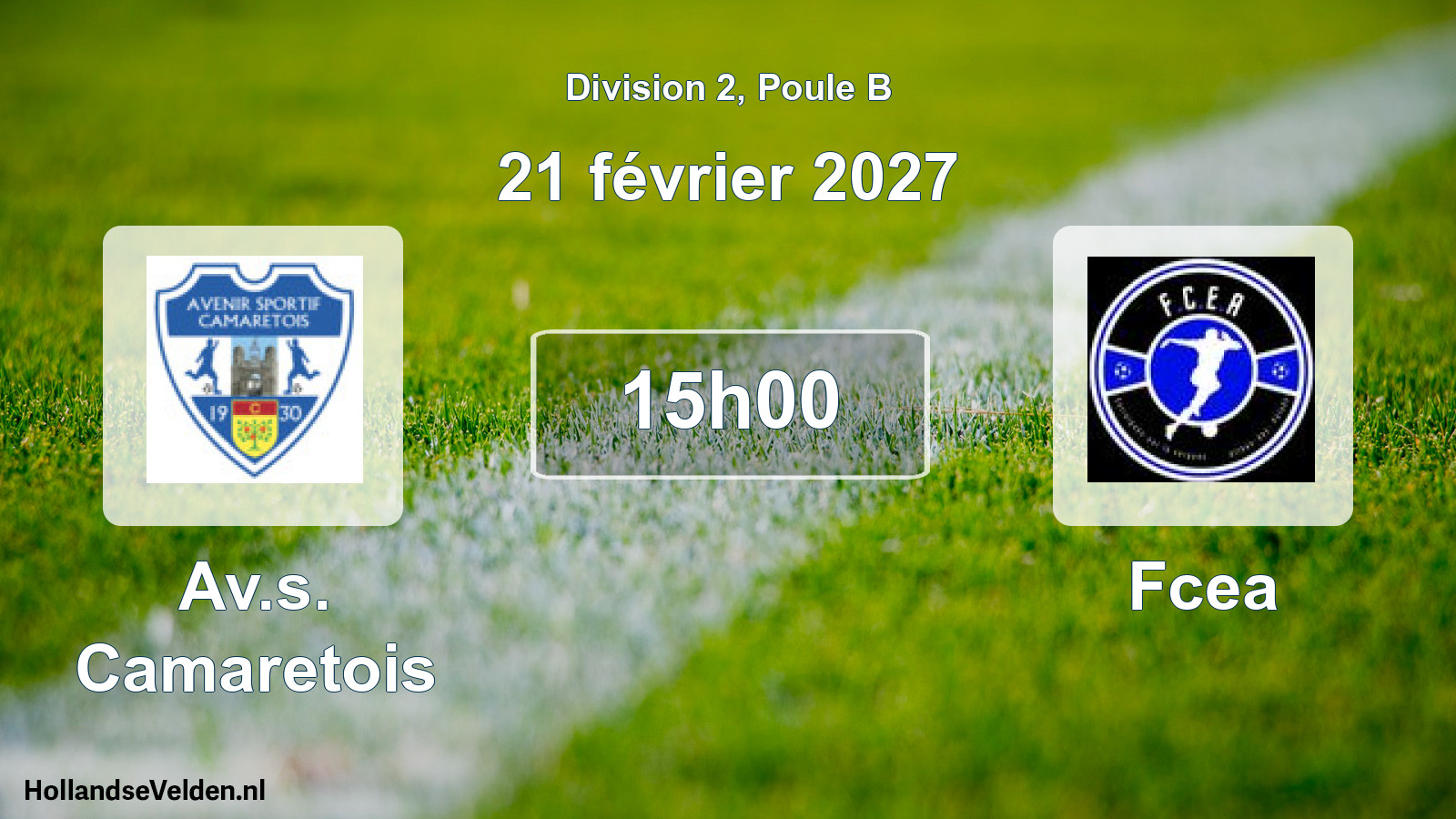Match programmé: Av.s. Camaretois - Fcea (21 février 2027)