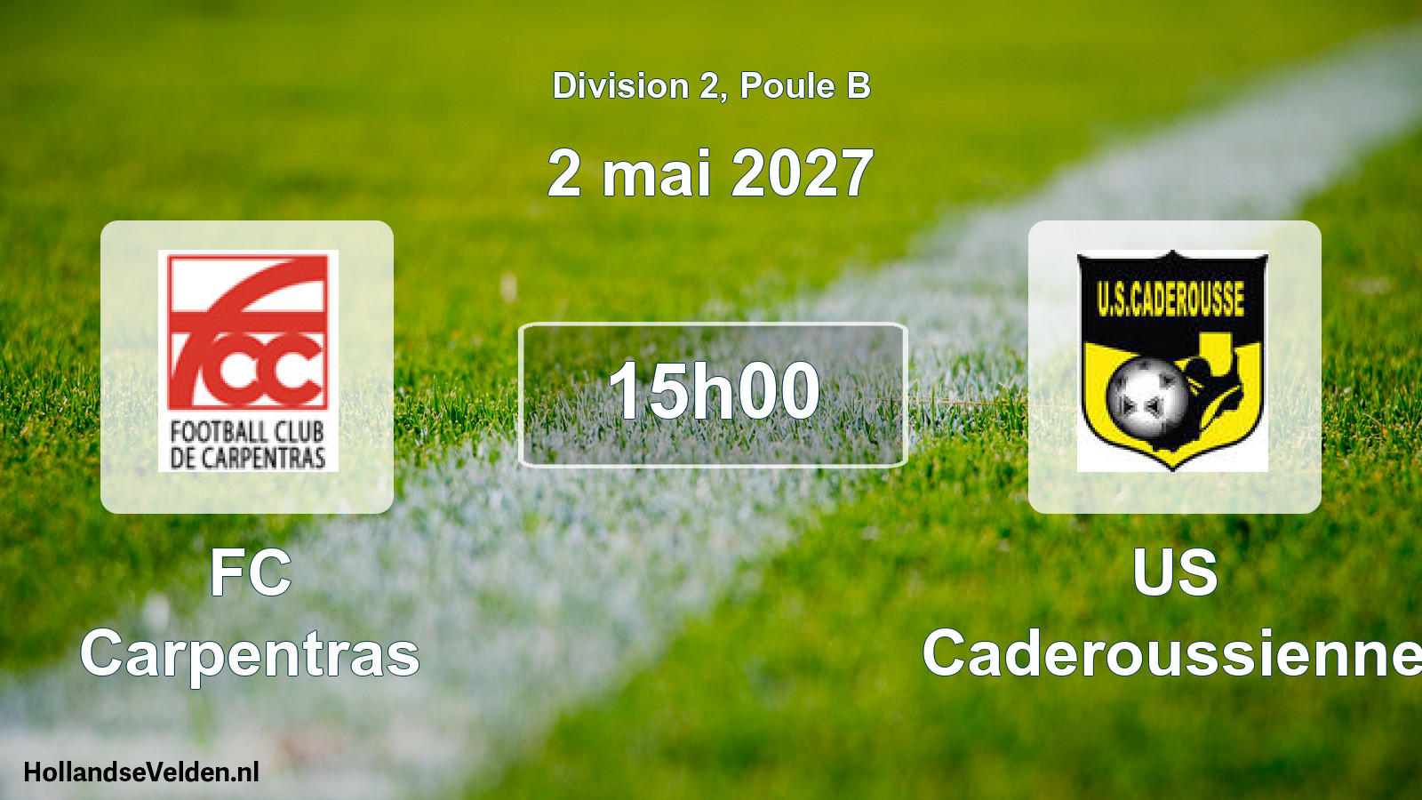 Match programmé: FC Carpentras - US Caderoussienne (2 mai 2027)