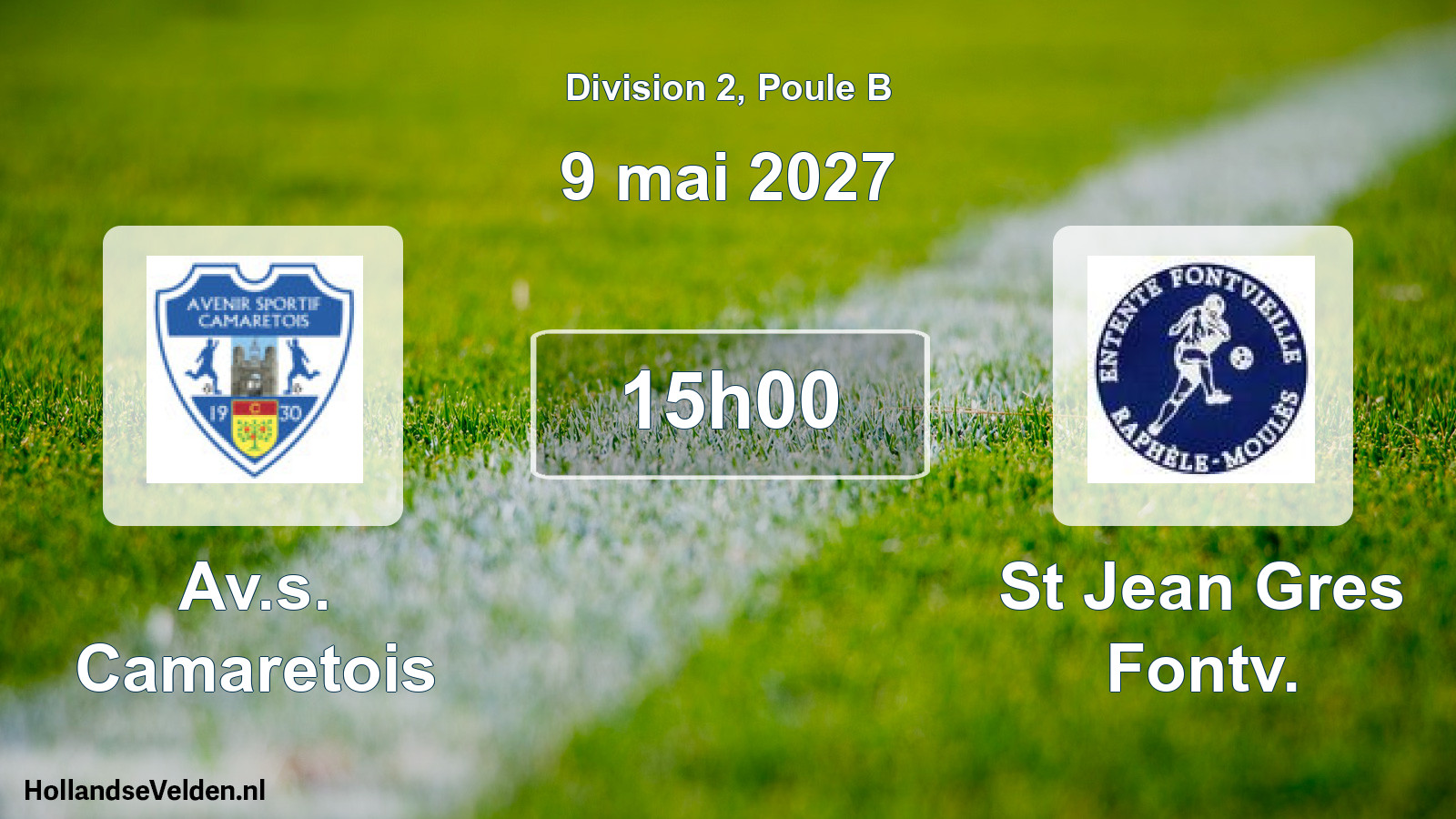 Match programmé: Av.s. Camaretois - St Jean Gres Fontv. (9 mai 2027)