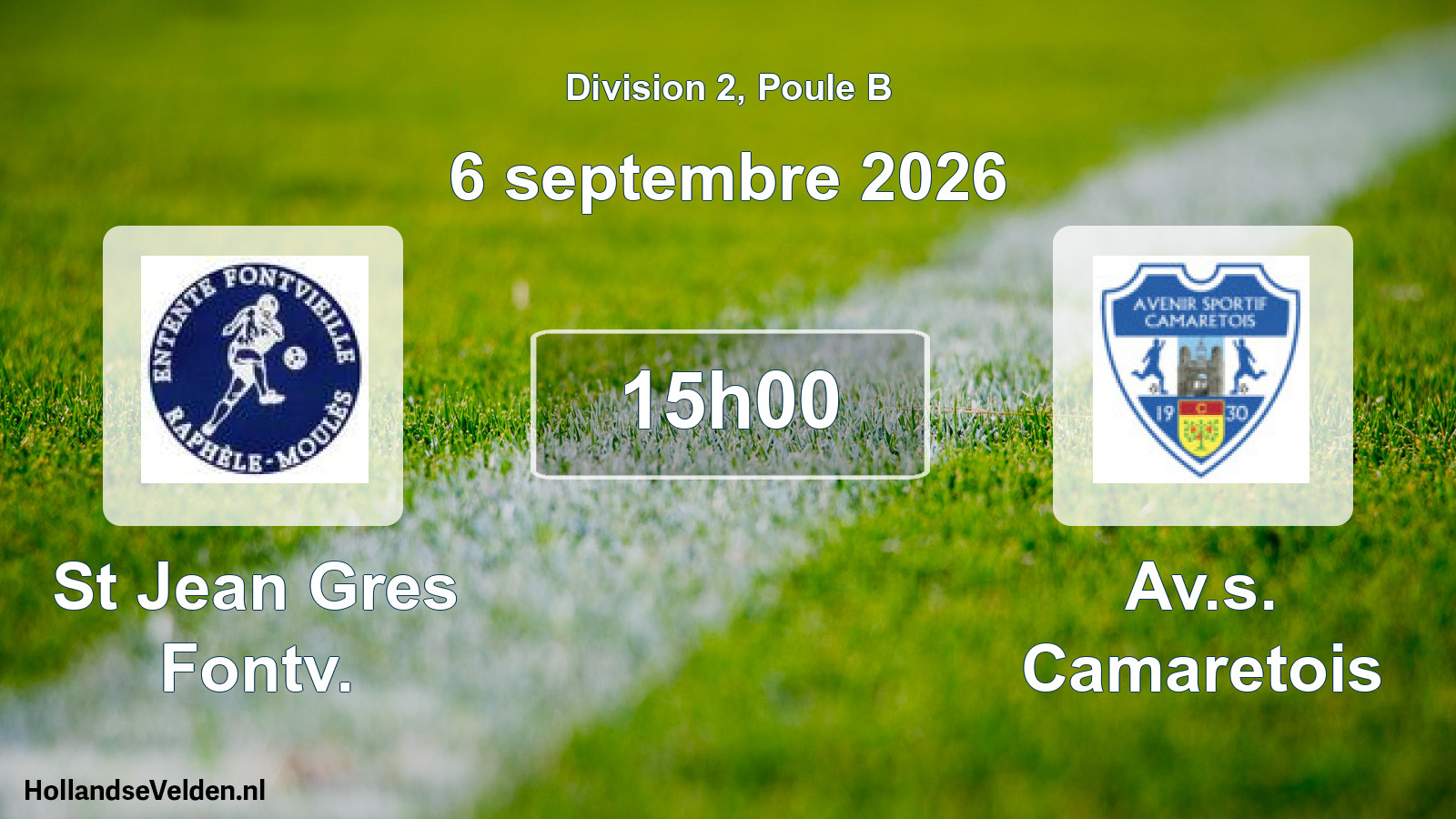 Geplande wedstrijd: St Jean Gres Fontv. - Av.s. Camaretois (6 september 2026)