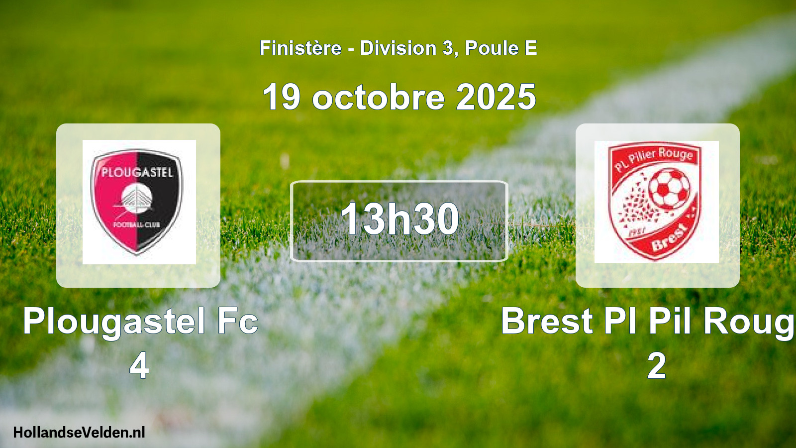 Scheduled Match: Plougastel Fc 4 - Brest Pl Pil Rouge 2 (19 October 2025)