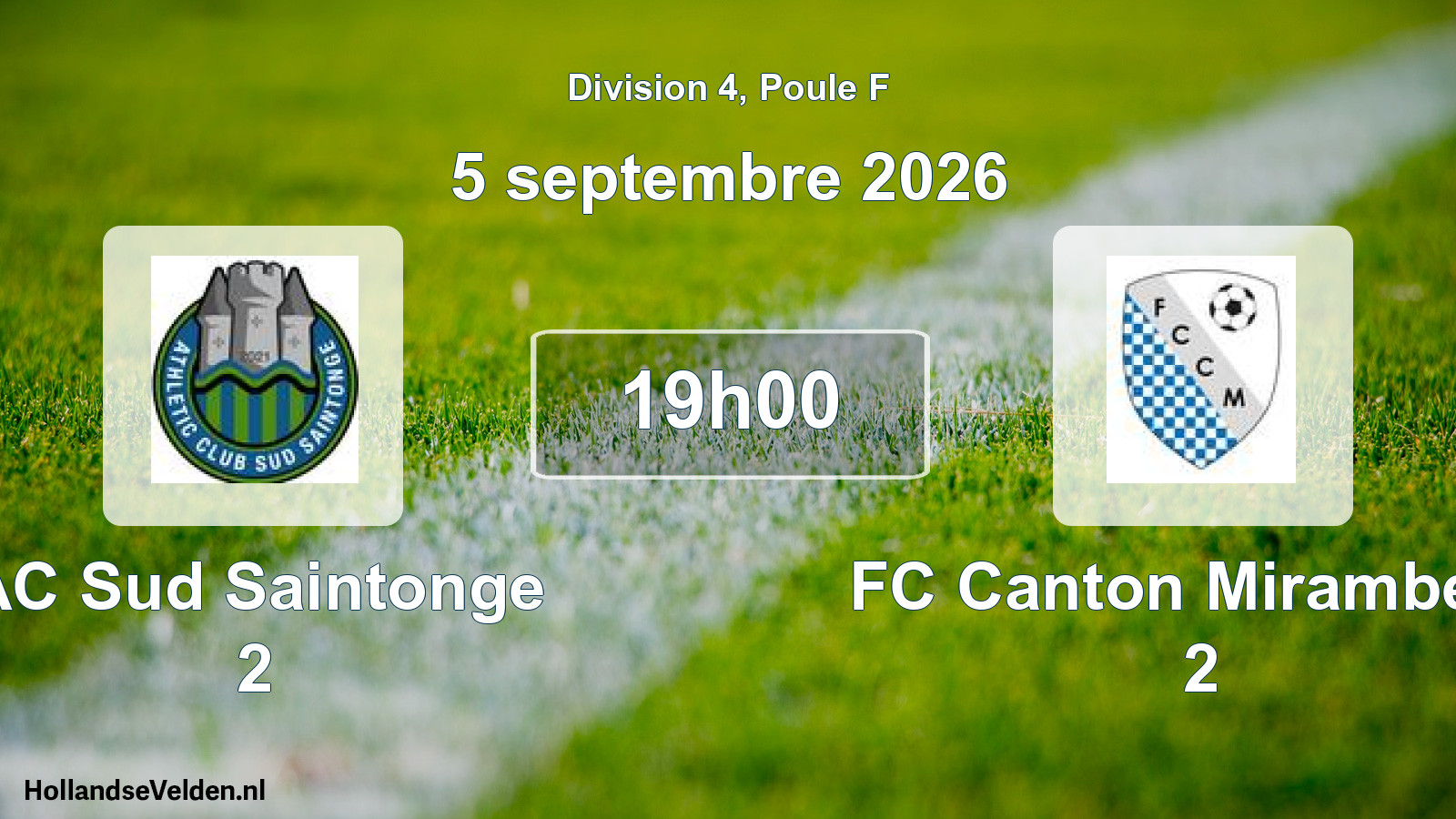 Scheduled Match: AC Sud Saintonge 2 - FC Canton Mirambeau 2 (5 September 2026)