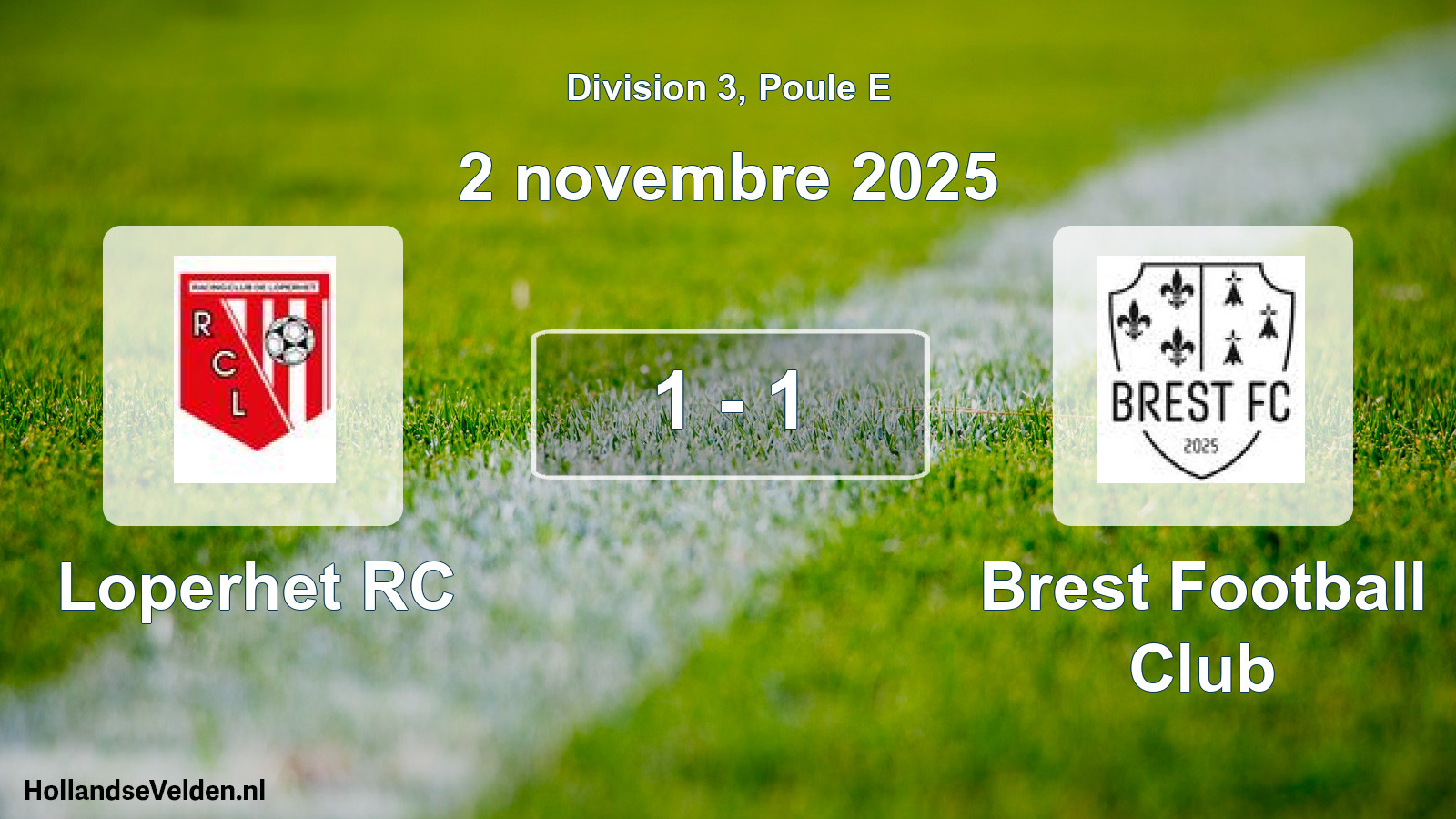 Gespeelde wedstrijd: Loperhet RC - Brest Football Club 1 - 1 (2 november 2025)