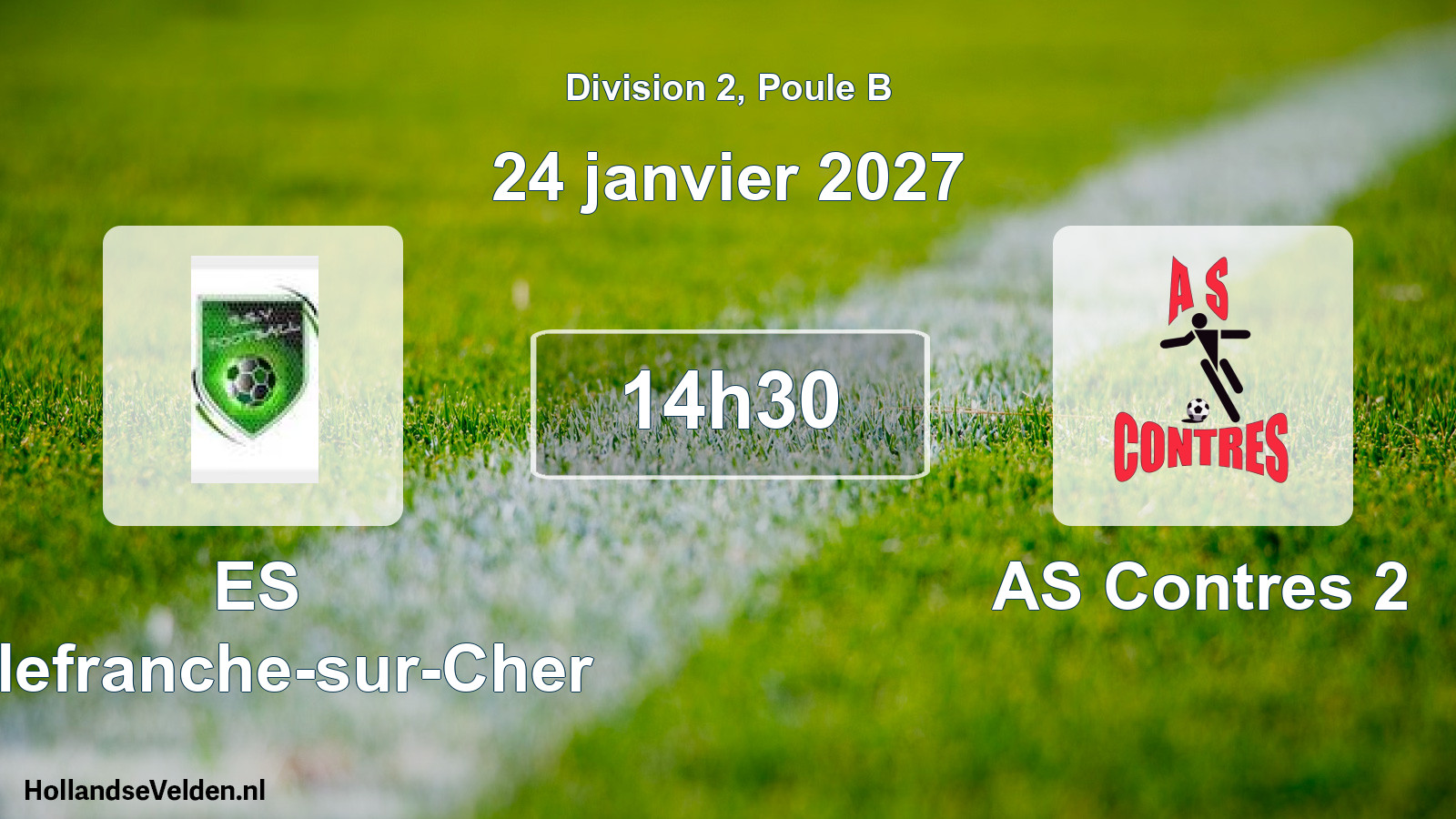 Match programmé: ES Villefranche-sur-Cher - AS Contres 2 (24 janvier 2027)