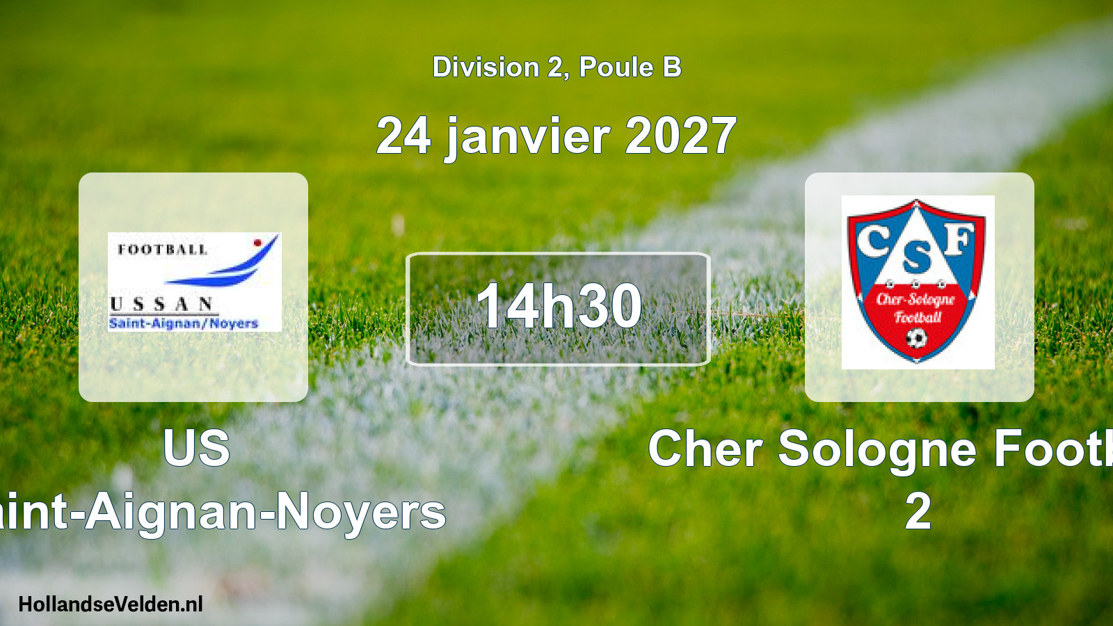 Match programmé: US Saint-Aignan-Noyers - Cher Sologne Football 2 (24 janvier 2027)