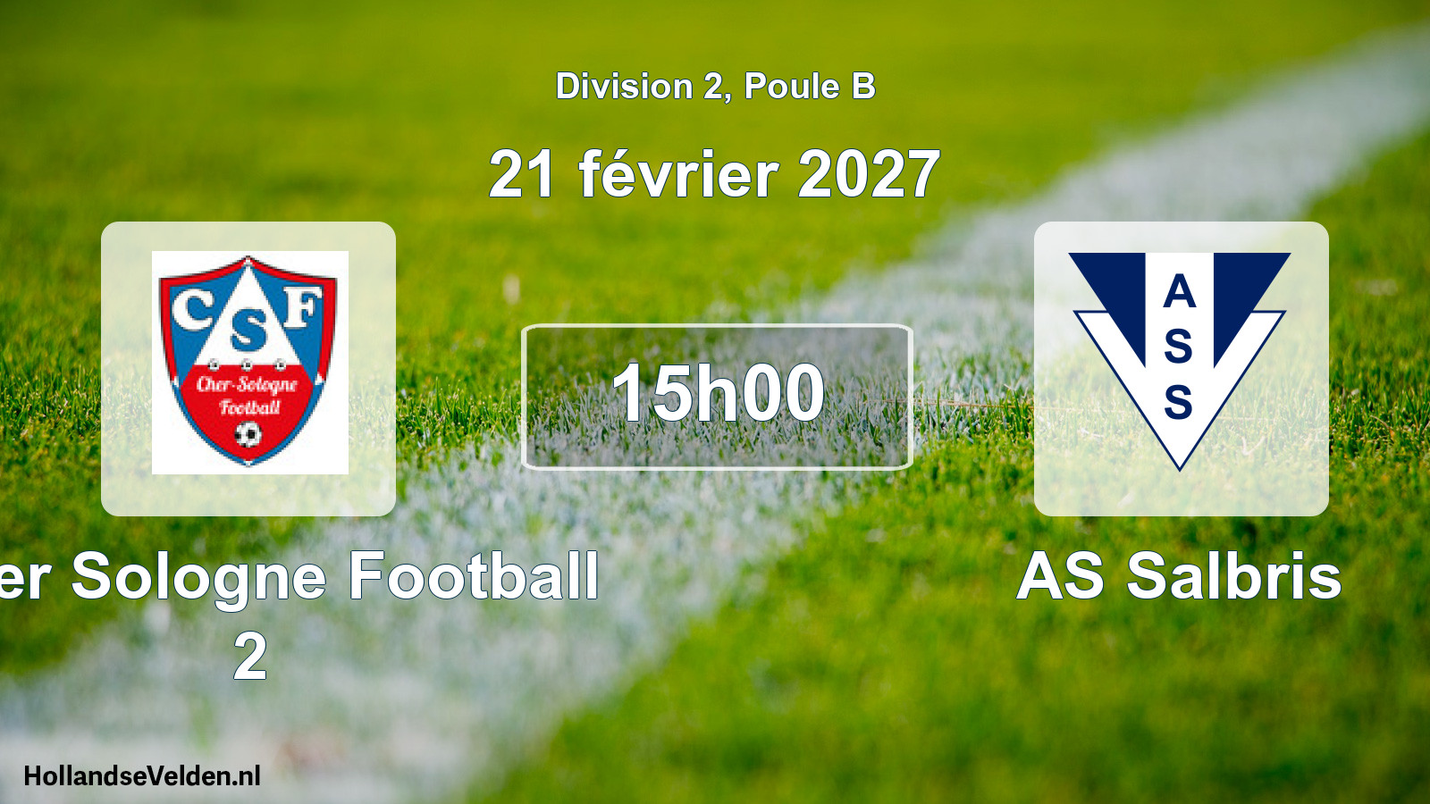 Match programmé: Cher Sologne Football 2 - AS Salbris (21 février 2027)