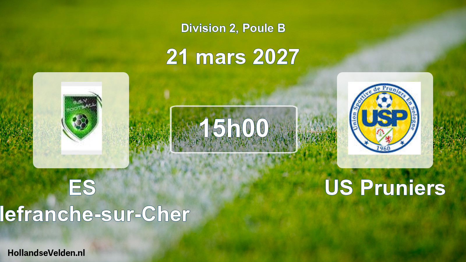 Match programmé: ES Villefranche-sur-Cher - US Pruniers (21 mars 2027)