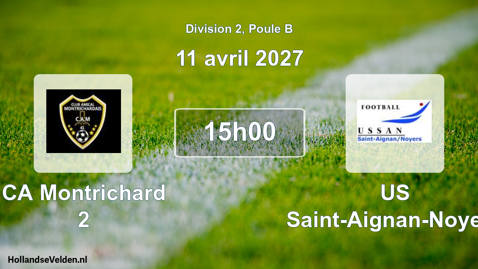Match programmé: CA Montrichard 2 - US Saint-Aignan-Noyers (11 avril 2027)