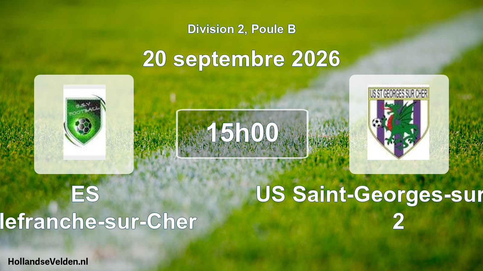 Match programmé: ES Villefranche-sur-Cher - US Saint-Georges-sur-Cher 2 (20 septembre 2026)