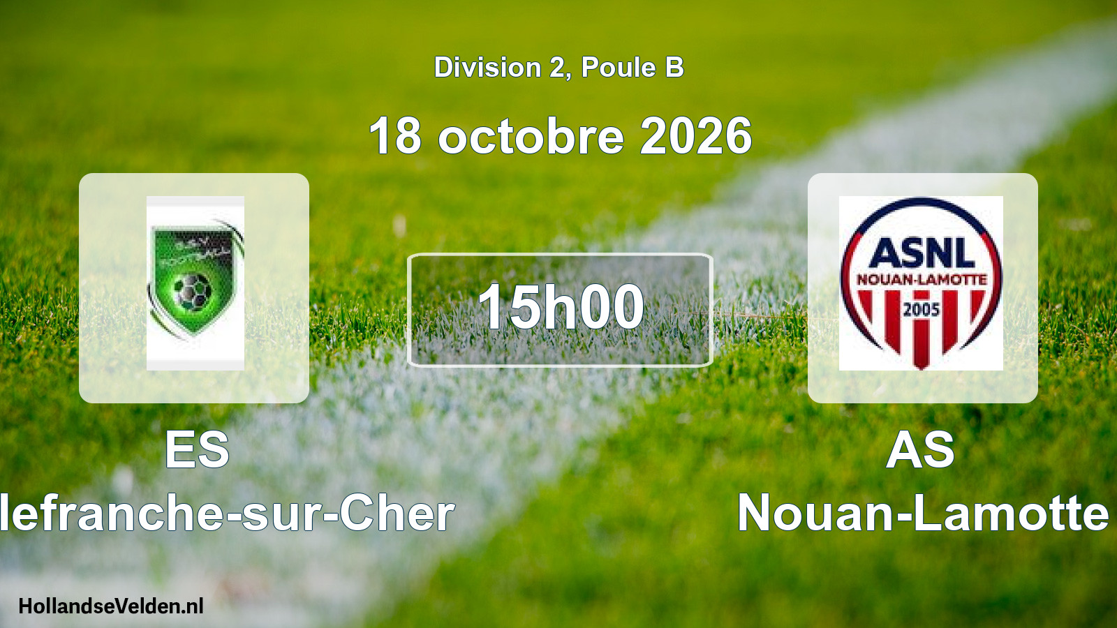 Match programmé: ES Villefranche-sur-Cher - AS Nouan-Lamotte (18 octobre 2026)