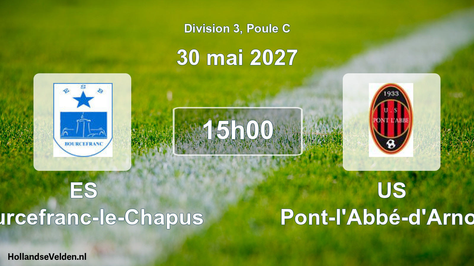 Geplande wedstrijd: ES Bourcefranc-le-Chapus - US Pont-l'Abbé-d'Arnoult (30 mei 2027)