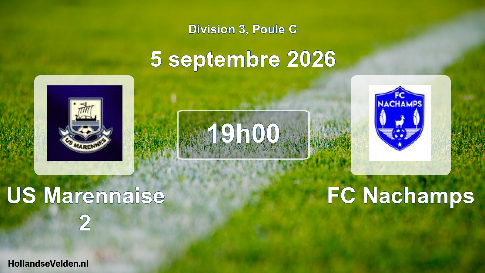 Match programmé: US Marennaise 2 - FC Nachamps (5 septembre 2026)