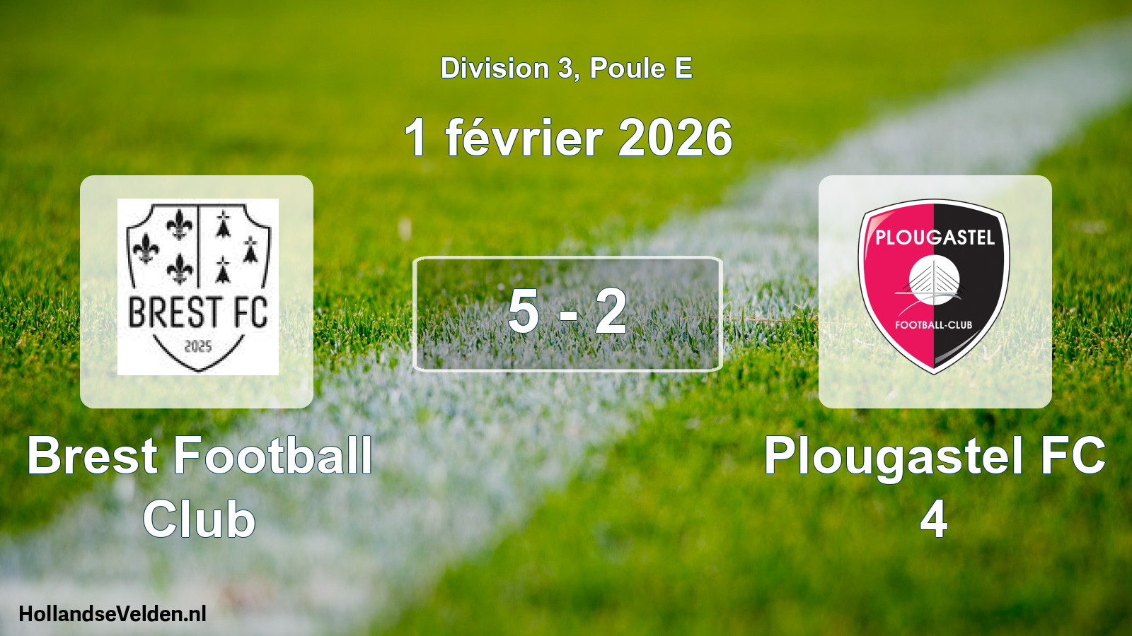 Gespeelde wedstrijd: Brest Football Club - Plougastel FC 4 5 - 2 (1 februari 2026)