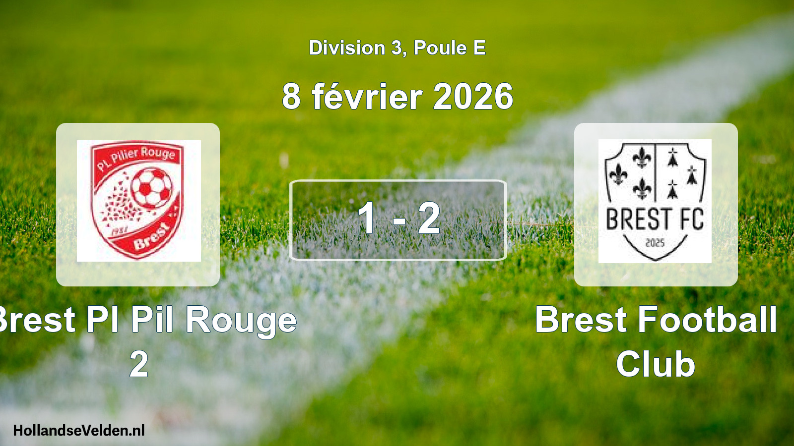 Gespeelde wedstrijd: Brest Pl Pil Rouge 2 - Brest Football Club 1 - 2 (8 februari 2026)