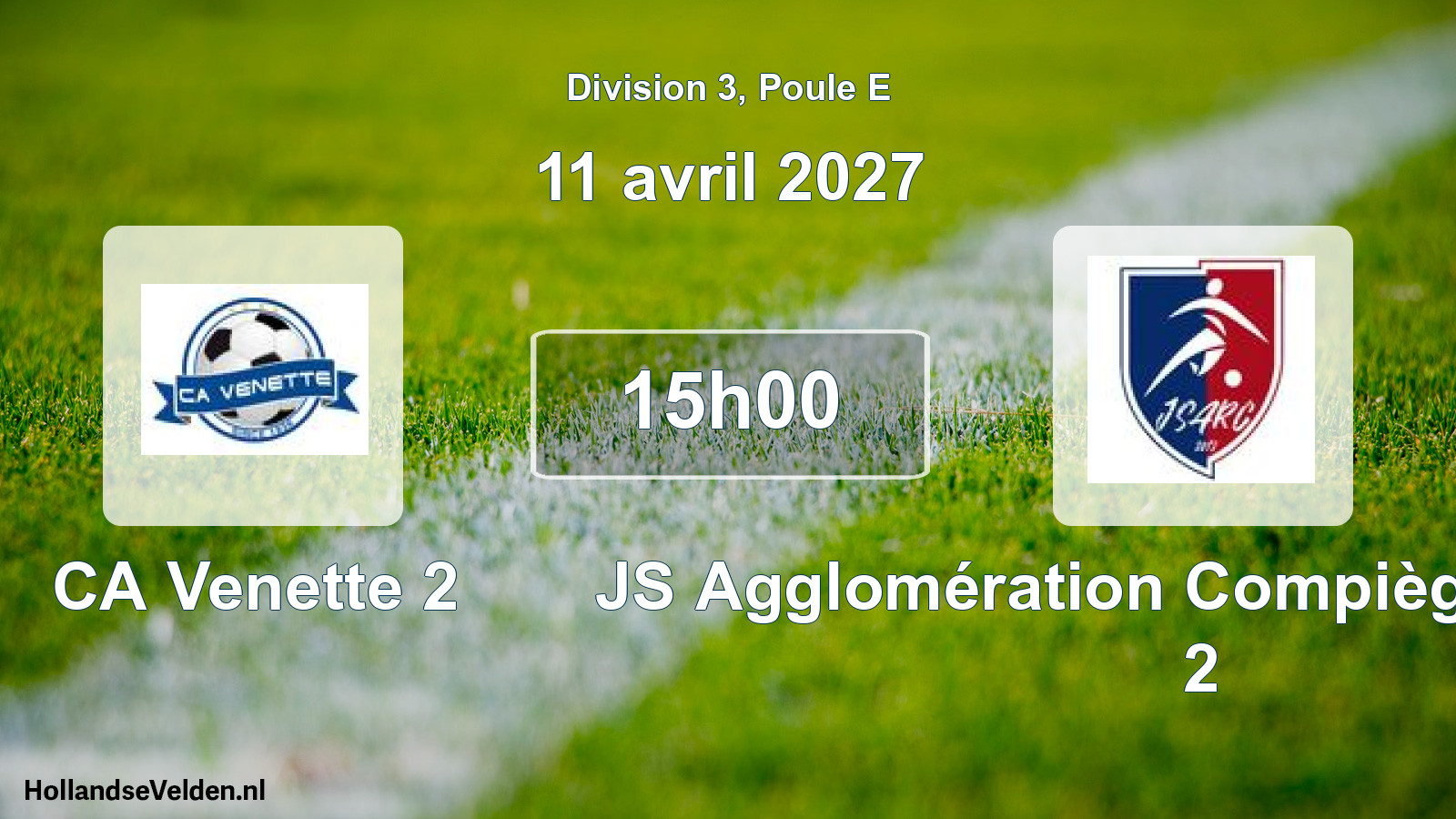 Geplande wedstrijd: CA Venette 2 - JS Agglomération Compiègne-Lacroix 2 (11 april 2027)