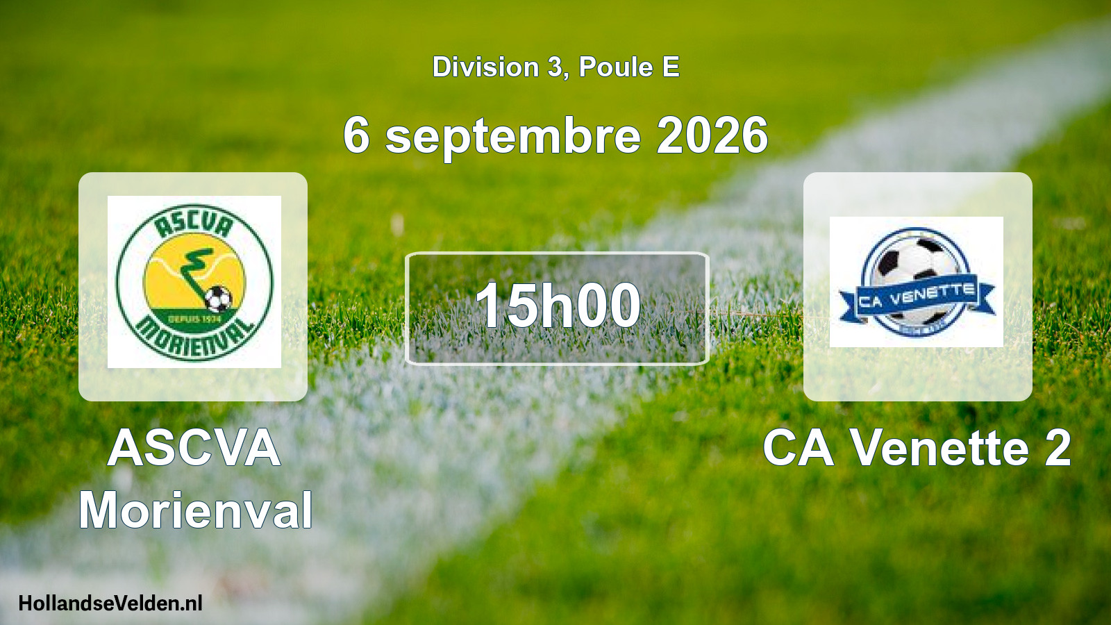 Match programmé: ASCVA Morienval - CA Venette 2 (6 septembre 2026)