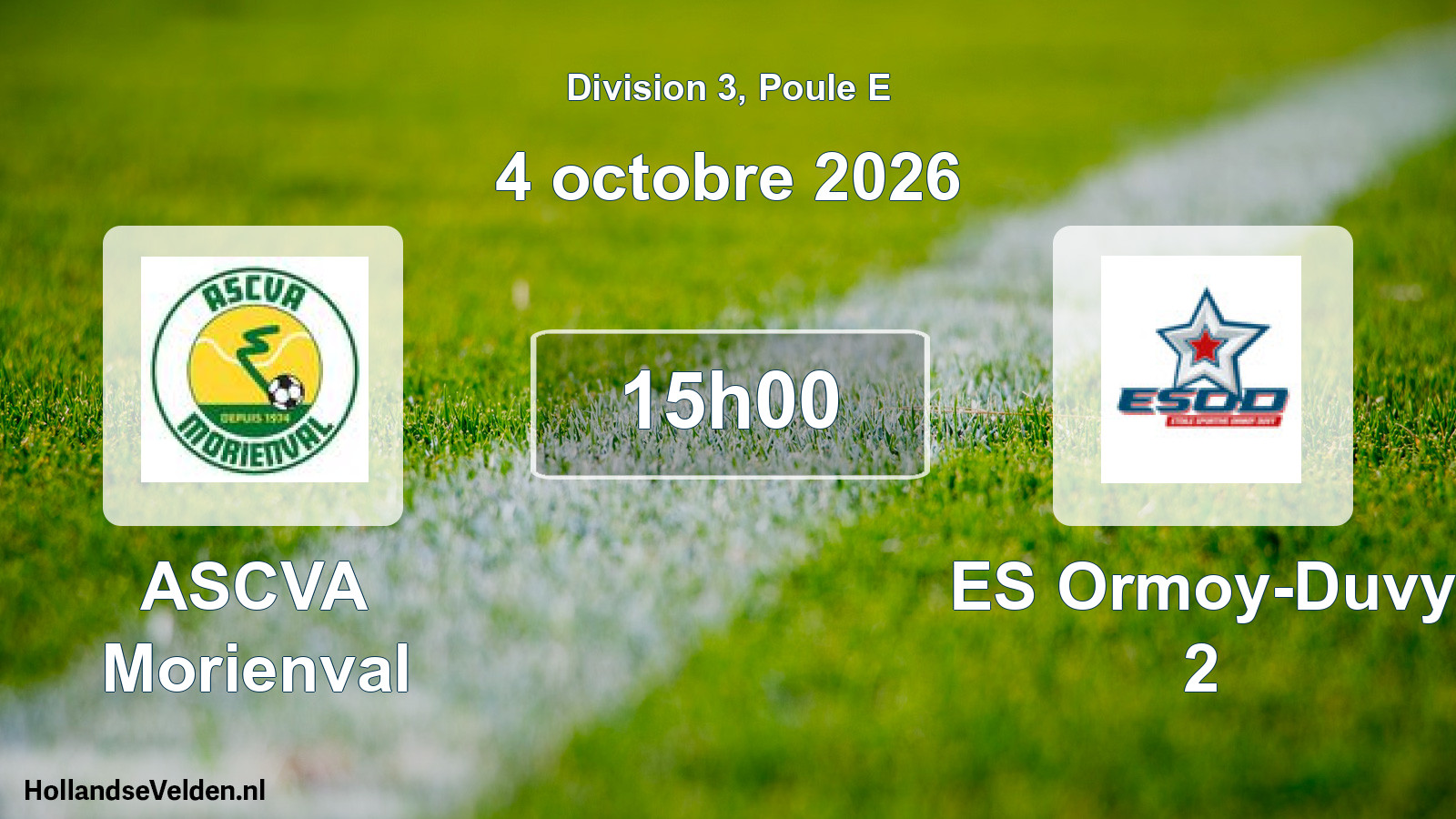 Scheduled Match: ASCVA Morienval - ES Ormoy-Duvy 2 (4 October 2026)